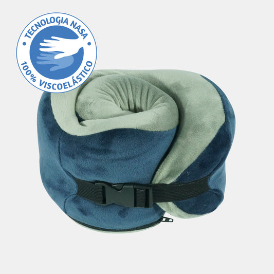 Neck Roll Visco Plush Cor Azul Marinho/Grafite