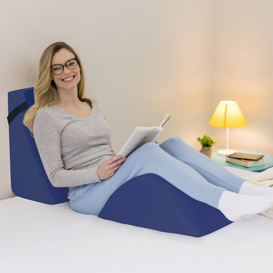 Conjunto Almofadas Conforto Pós Abdominoplastia Impermeável Cor Azul