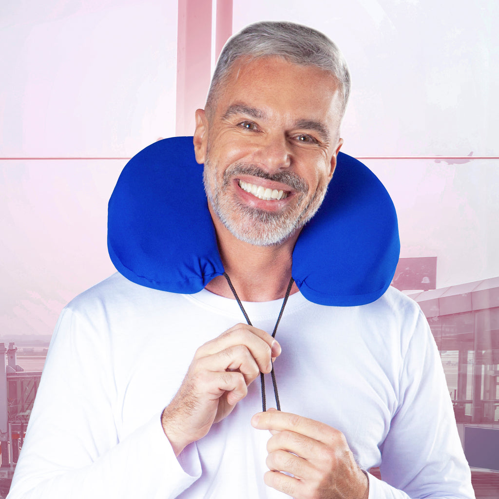 Neck Pillow Cor Azul Royal Visco
