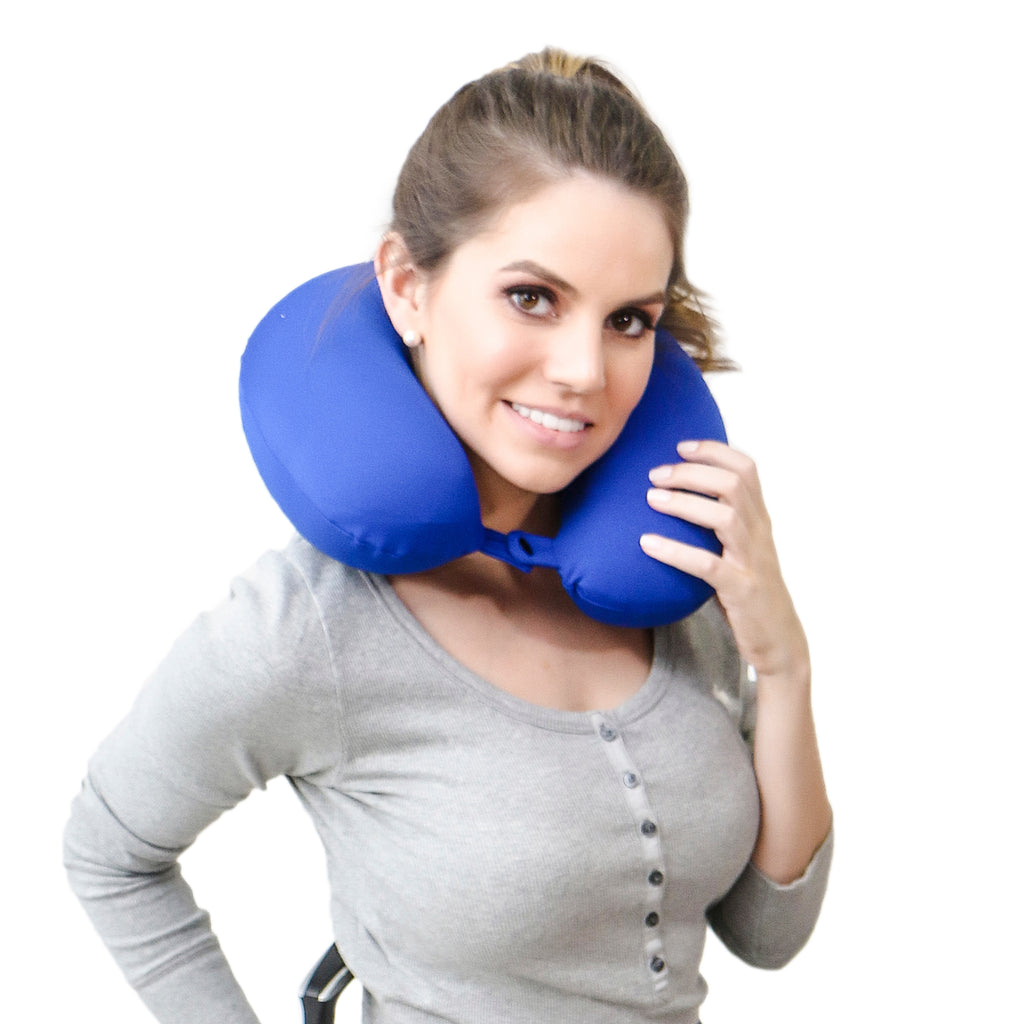 Neck Pillow Cor Azul Royal Visco