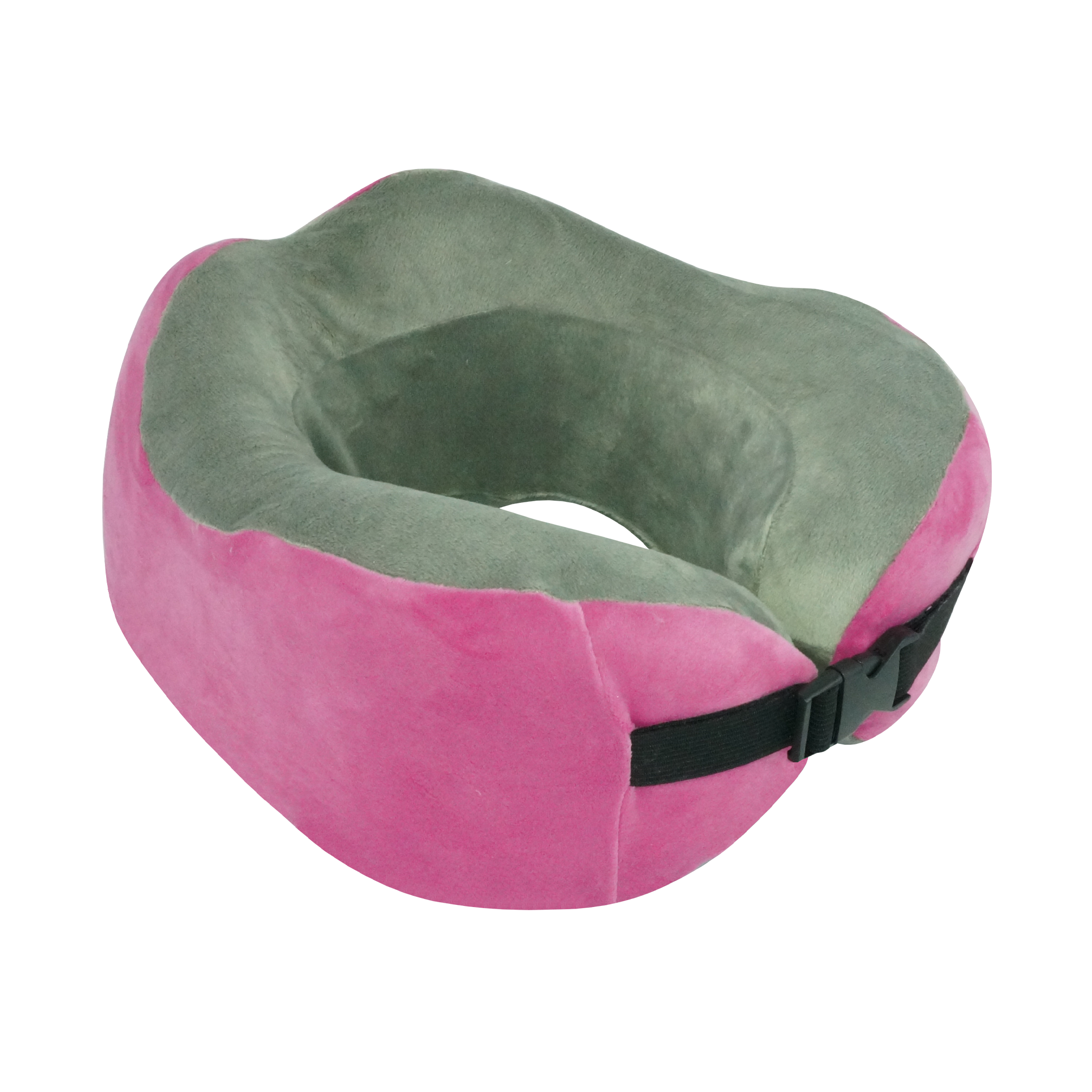 Neck Roll Visco Plush Cor Rosa/Grafite