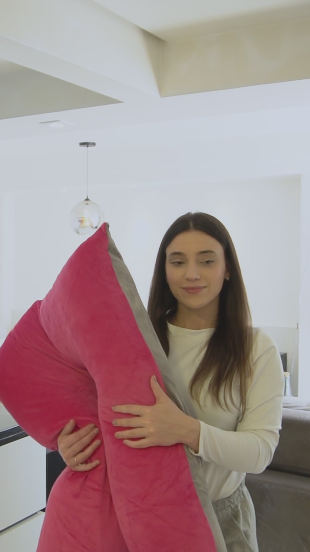 Travesseiro Agarradinho Corporal Plush Cor Azul Marinho/Grafite