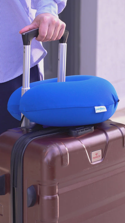 Neck Pillow Cor Azul Royal Visco