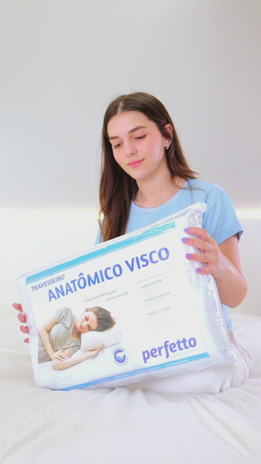 Travesseiro Anatomico Cervical Venezia Perfil Médio Visco
