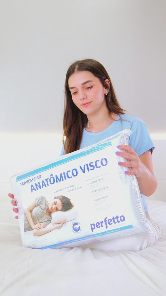 Travesseiro Anatomico Cervical Venezia Perfil Médio Visco